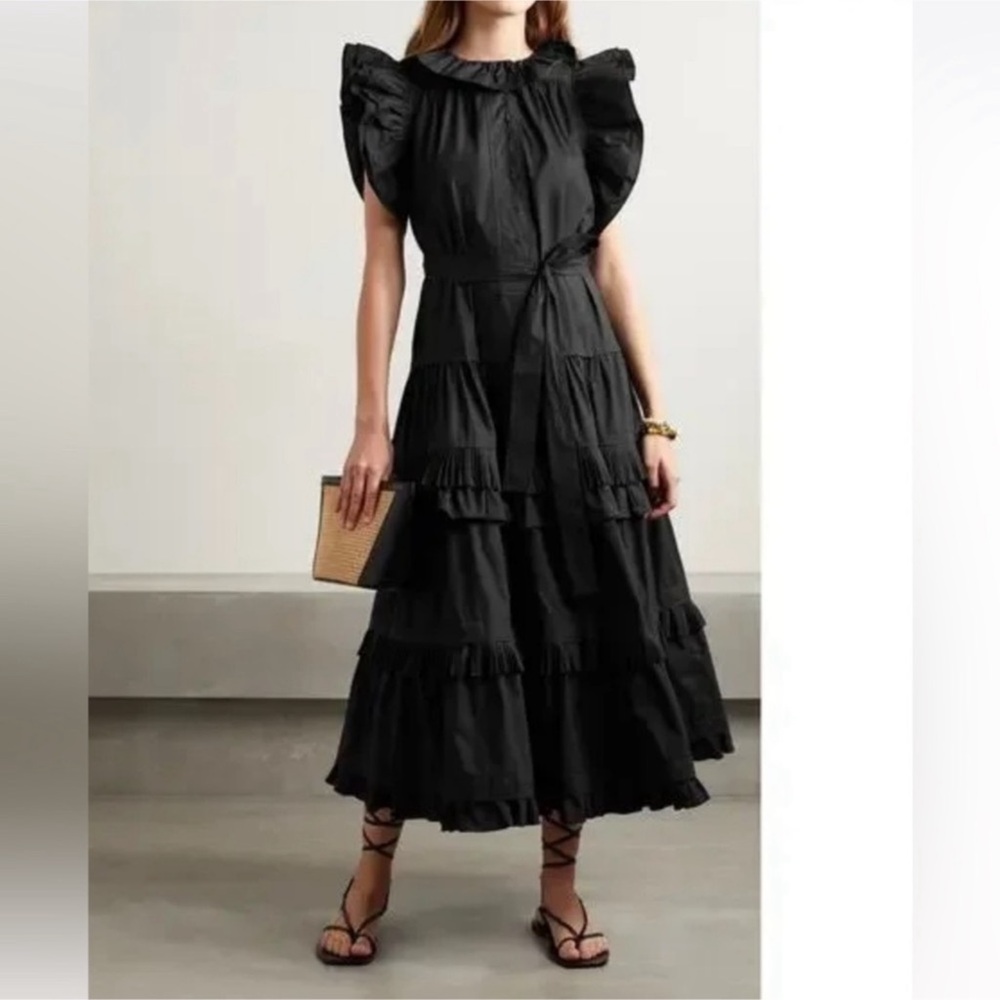 ULLA JOHNSON elsie dress in black Sz 4 - Picture 3 of 5